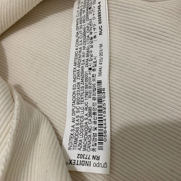 Zara Sleeveless Rib High Neck Top Cream Size M - Picture 7 of 8